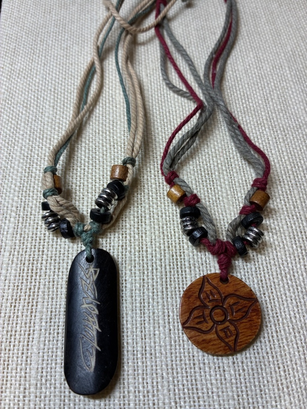 Handcrafted Brown and Black Wooden Pendant Necklace Set – Boho Women Jewelry